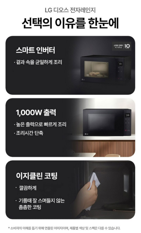 LG전자 디오스 전자레인지 터치식 22L MW22CAI 이미지 3